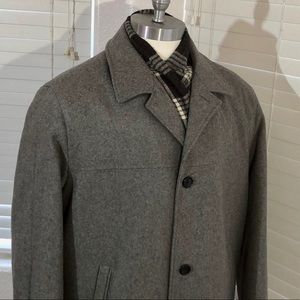 LONDON FOG men insulated coat grey wool XL